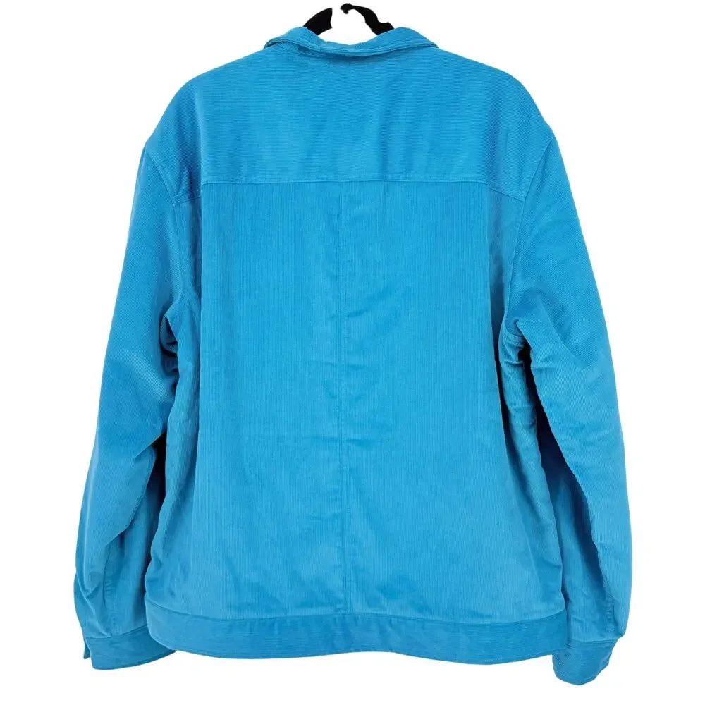 The North Face Junction Corduroy Fleece Lined Jacket Shacket Mens Sz L Blue